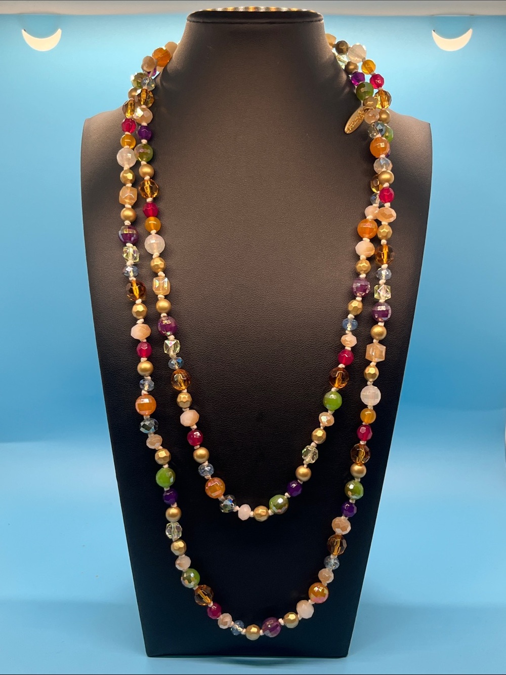 Plunder Multi-Color Beaded Double Strand Necklace
